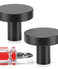Two Pack Black Cabinet Knobs And Drawer Pulls For Kitchen Dresser And Closet Doors Round Pulls With Easy Install Includes Screwdriver Bifold Door Compatibility Sleek Matte Black Finish