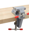 Multi Functional Aluminum Alloy Bench Vise For DIY Jewelry And Electronics Workbench Mini Clamp Manual Hand Tool mounted on wood