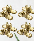 Four Pack Zinc Alloy Invisible Cross Hinges For Wooden Doors And Tables, Thickened Silent Operation, Non Scratching Support Hinges