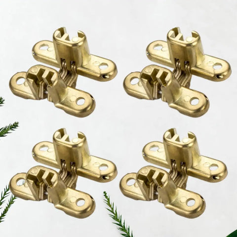Four Pack Zinc Alloy Invisible Cross Hinges For Wooden Doors And Tables, Thickened Silent Operation, Non Scratching Support Hinges