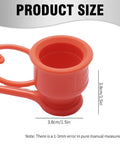 Three Pack Three Quarter Inch Flat Face Hydraulic Quick Coupler Dust Caps and Plugs Red Rubber, shown with size dimensions.
