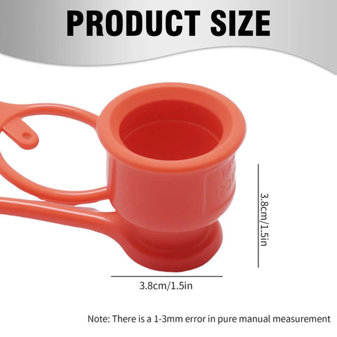 Three Pack Three Quarter Inch Flat Face Hydraulic Quick Coupler Dust Caps and Plugs Red Rubber, shown with size dimensions.
