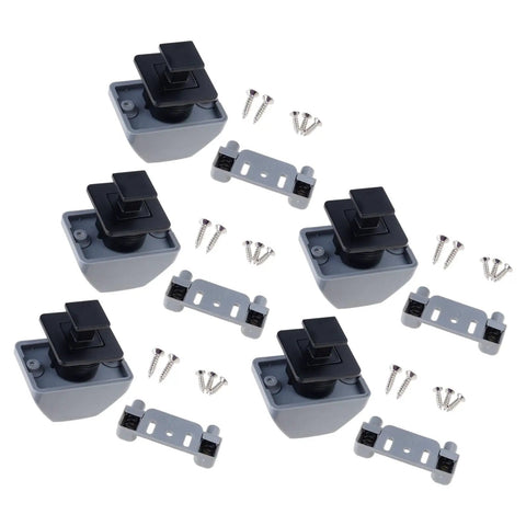 Premium Erosion Resistant Alloy Push Button Latches For Campers Trailers Yachts And Boats Marine Grade One Touch Locking Mechanism With Rustproof Performance And Easy Install - 5 latch set with screws
