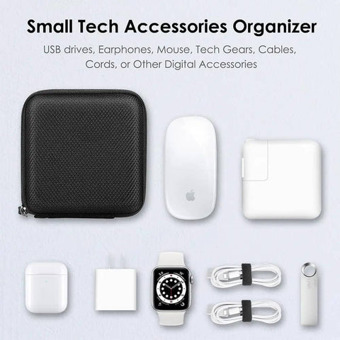 Slick Tech Gear Stash For Macbook Chargers Cables And Power Banks Keeps Your Earbuds Flash Drives Mouse And Essentials Snug With Zero Hassle Daily Carry Vibe, compact organizer.