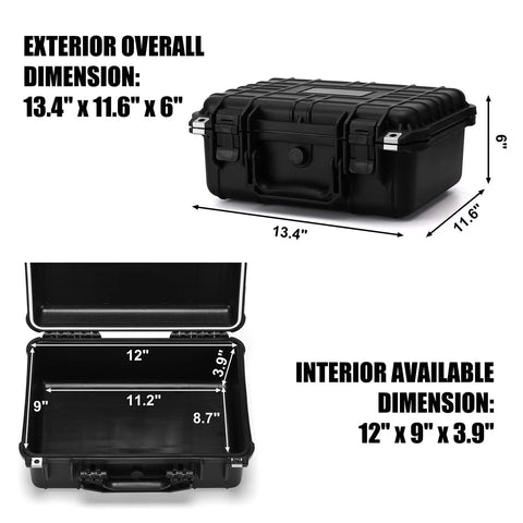 Super Tough Badass Waterproof Toolbox 13.4 Inch Features Customizable Foam Padlock Ready IP67 Rating Shockproof Hard Case Protects Cameras Tools Gears In All Weather Conditions Sweet Storage You Can Count On