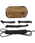 Brown Waterproof Nylon Bike Handlebar Bag With Grab And Go Large Main Compartment And Side Pockets For Mountain Road And E Bike Commuter Gear