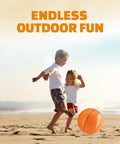 Pack Of 12 Inflatable 16 Inch Basketball Beach Balls For Pool Or Beach Fun with kids playing on beach sand
