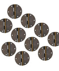 Ten Pack Killer Vintage Round Hinges Antique Bronze Finish Dang Sturdy Copper Build Easy Install For DIY Cabinets Drawers Jewelry Box Restoration set of 10