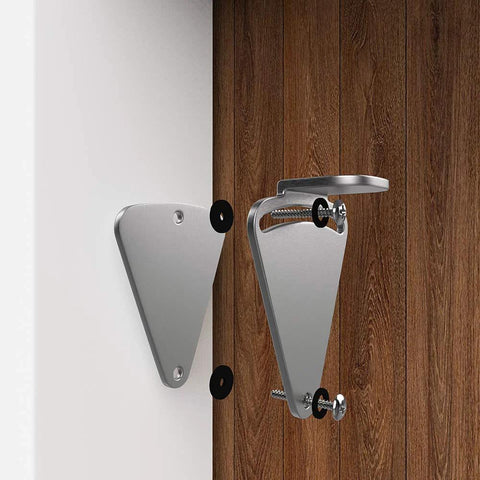 Stainless Steel Barn Door Lock Hardware Sliding Privacy Latch For Closet Shed Pocket Doors And Wood Gates Brushed Nickel Finish