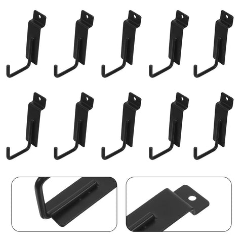 15 Piece Slatwall Hooks Set Heavy Duty Iron Display Hangers For Supermarkets And Retail Stores shown in black finish