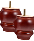 Two Pack Sturdy Wood Furniture Legs For Sofa, Table, And More With Noise Reduction Design, brown wooden finish