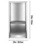 Front view of 304 Stainless Steel Shower Niche 12 By 24 By 4 Inches Wall Inset Recessed Shelf for Shower and Bathroom