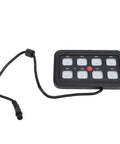 8 Gang LED Touch Switch Panel With Water Resistant Dimmable Relay System For Trucks Boats ATVs UTVs SUVs And RVs, black casing with cord