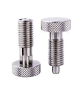 Heavy Duty Knurled Spring Load Plunger Pin For Industrial Hardware Retractable Index Guide close-up showing grippy coarse threads.