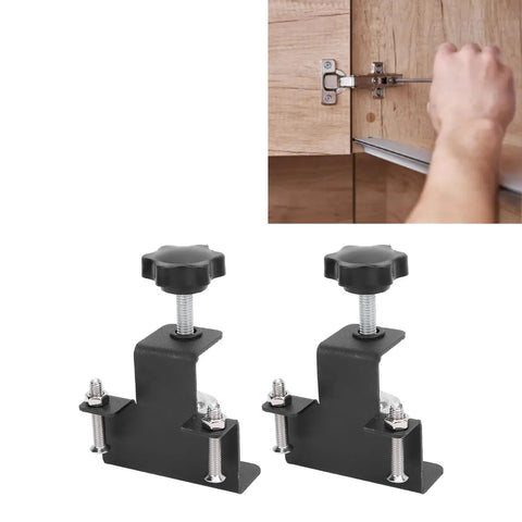 No Sweat 2 Piece Cabinet Clamps For Drawer Face Frame Positioning Quick Install Guide, solid steel clamps with rubber pads for precise alignment.