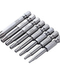 Zohino 8 Piece Torx Security Screwdriver Bits Set T8 T10 T25 Plus Magnetic Drill Bits Tool Kit For Tough Jobs Heavy Duty Steel, 8 S2 bits