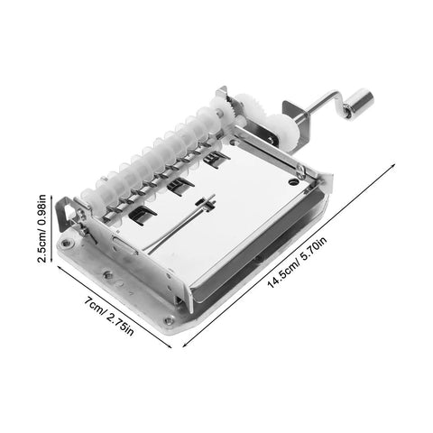 DIY Hand Crank Music Box Mechanism Kit 30-Note Alloy Movement For Crafting Dope Melodies Maker Parts Easy Assembly For DIY Music Box Projects Educational Hands On Music Box Accessories, 14.5cm x 7cm