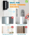 Heavy Front Door Lock For Kids Safety And Home Security Reinforcement With Four Long Screws Built To Handle Eight Hundred Pounds, showing installation guidelines.