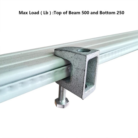 Three Eighths Inch Metal Beam C Clamp For Wall Ceiling Flange Mounts Galvanized 24 Pack Fits UNC Threaded Rod No Drilling Required
