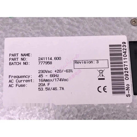 Industrial Grade Rectifier Power Module 48V 52A With 230V AC Input For Telecommunication Systems Beefy DC Power Supply For Reliable Industrial Equipment 241114.600 label view