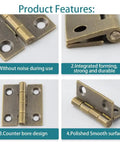 Six Pack 1 Inch Brass Cabinet Hinges Mini Rectangle Folding Butt Hinges For Small Jewelry Boxes Bronze Finish With Screws
