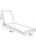 Diagram of All Weather Waterproof Chaise Lounge Cushions Set Of 2, 75 Inch Long, 24 Inch Wide, 2.5 Inch Thick, dimensions labeled