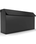Edward Wall Mounted Mailbox In Slick Matte Black With Powder Coated Steel And Medium Capacity For Small Boxes Magazines And Padded Envelopes