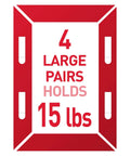 Diagram showing Large Picture Hanging Strips Set for Frames Up To 24 x 36 Inches, highlights 4 pairs holding 15 lbs.