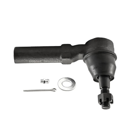 6pc Front Tie Rod End Kit For 2010 To 2017 Chevy Equinox And GMC Terrain Includes 4 Inner And Outer Tie Rods And 2 Rack And Pinion Boots Replacement Direct Fit. Black tie rod end with boot, nut, cotter pin, and washer