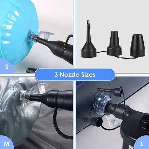 Portable Electric Air Pump Mini 12v Compressor Inflator With 3 Nozzles For Mattress Boat Camping Toys Vacuum Seal Bags Home Outdoor Use Lightweight Durable Easy Carry