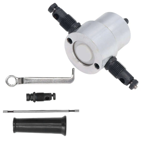 Double Head Sheet Metal Nibbler Cutter Multi Tool for Straight Lines Curves and Arcs High Hardness Drill Attachment with Accessories
