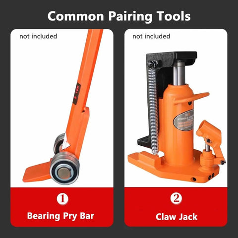 Bearing Pry Bar and Claw Jack tools displayed separately, both effective for heavy lifting and machinery moving.