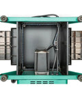 Inside view of 12 Inch Combo Planer Jointer With Helical Cutterhead 1.5 Hp Motor showcasing motor and internal components.