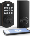 Easy Install Keyless Entry Door Lock With Bluetooth App Control, Keypad And Waterproof Electronic Deadbolt with smartphone