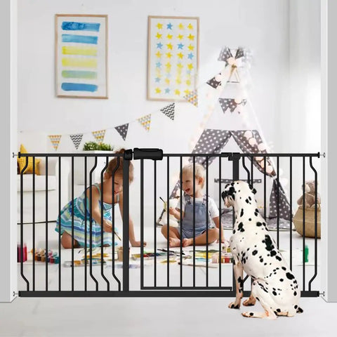 Extra Wide Baby Gate 62 To 67 Inch Walk Through Pressure Mounted No Drill Doorway Gate 30 Inch Tall Tension Gate With Swing Door