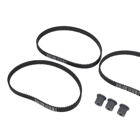 Top Tier Drive Synchronous Belt Pulley Kit 535-5M-15 With Premium Rubber Timing Belts For Rock Solid Power Transmission And Heavy Gear Replacement Sets - three belts and pulleys