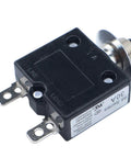 Top Shelf 30Amp 1 Pole Thermal Circuit Breaker With Push Reset Switch For 250V AC And 50V DC Industrial Panels, black material.