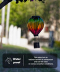 Colorful Solar Hot Air Balloon Lantern With Realistic Flickering Flame For Outdoor Waterproof Hanging Light in rain