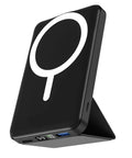 Compact Foldable MagSafe Power Bank 10000 Mah Featuring Dope Magnetic Alignment For iPhone 16 15 14 Series showing USB-C port and LED display.