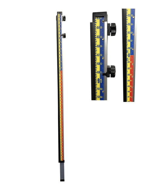 Elevation Cut And Fill Lenker Grade Rod For Laser Level Rugged Lightweight Accessory With Bold Scale DuPont Nylon Tape Heavy Duty Matte Finish UV Stabilized Rails Detector Bracket Sold Separately, close-up