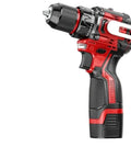 Heavy Duty Brushless Impact Driver Cordless Electric Drill With Rock Solid Metal Ratchet Chuck and Smooth Tapping Mode, side view.