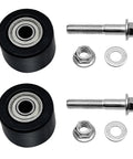 8mm Chain Roller Guide Pulley Tensioner Wheel For Yamaha YFZ350 Banshee And Raptor YFM350R ATV shown with bolts and washers
