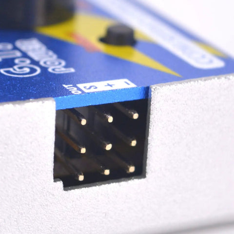 Close-up of port on 3 Channel Digital Servo Tester With Aluminum Shell For RC Hobbyists, Checks Servos And ESCs.