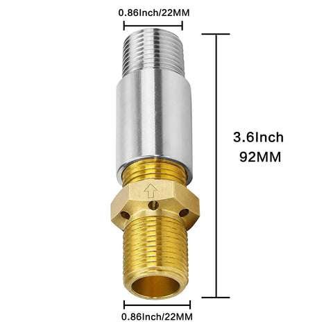 Propane Fire Pit Air Mixer Valve And Orifice Nozzle Jet For Sixty Thousand BTU Burners, 3.6-inch length, stainless steel, brass