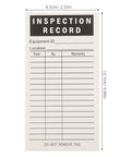 Equipment maintenance inspection record sticker with log fields, white 30 Pieces Equipment Maintenance Inspection Stickers 5 Inch By 3 Inch Monthly