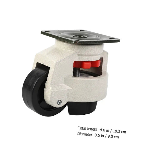 Heavy Duty Leveling Casters 4 Pack Beefy Swivel Transport Wheels GD 80F 500Kg Load Capacity Adjustable Industrial Plate Mount For Workbenches And Equipment Non Slip Durable Easy Screw Adjustment, 3.5 in wheel