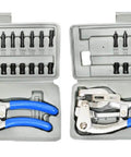 Two Pack Power Hole Punch For Aviation Sheet Metal And Plastic Heavy Duty Hand Held Set with Adjustable Edge Guide