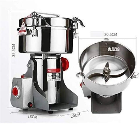 Electric Grain Mill Grinder Pulverizer For Powder And Flour, heavy duty 1880W motor, 31,000 RPM, 400g stainless steel design