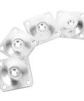 Heavy Duty Table Leg Mounting Plates For Furniture And Sofa Feet Connectors With Pre Drilled Holes, silver metal plates set of four.