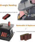 450W Electric Oscillating Spindle Sander And Belt Sander Combo with adjustable sanding disc and removable sleeves.